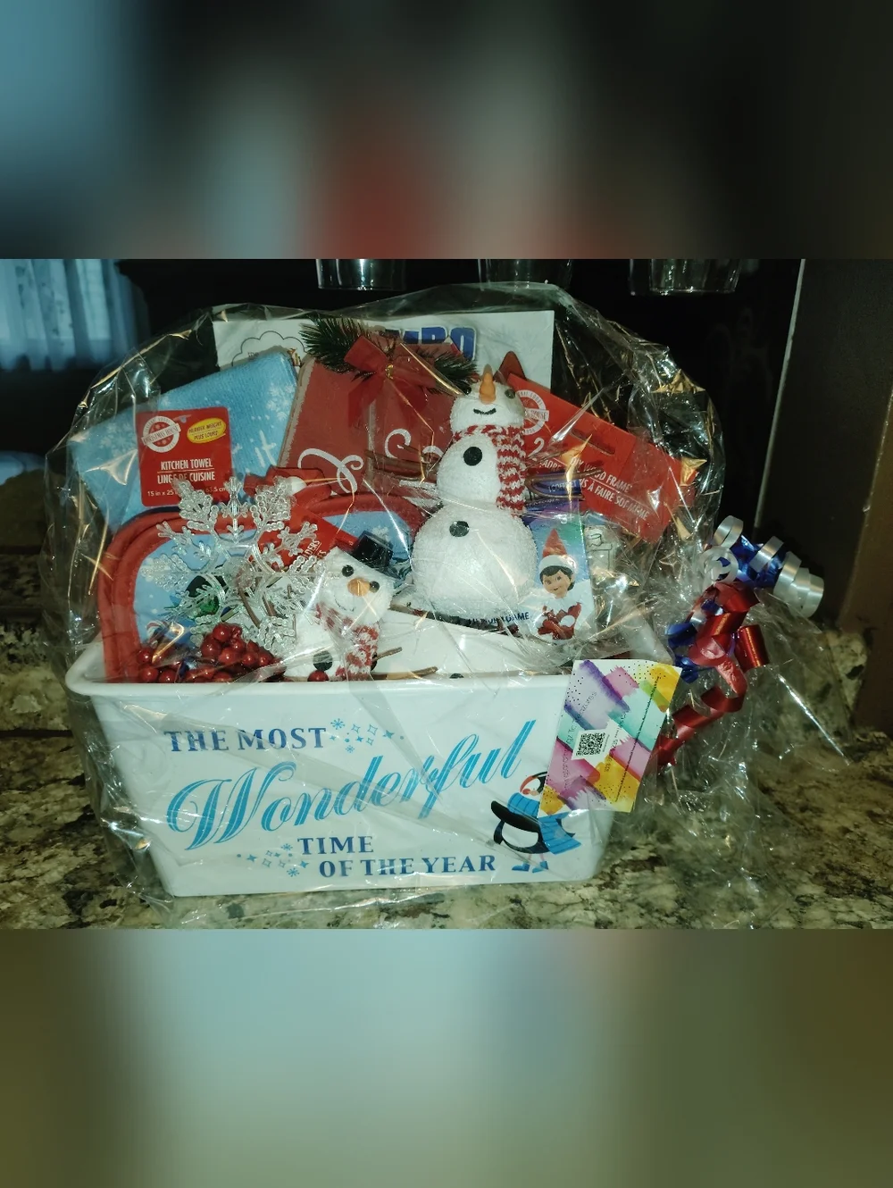 Holiday Snowman Gift Basket - White - Picture 1 of 3